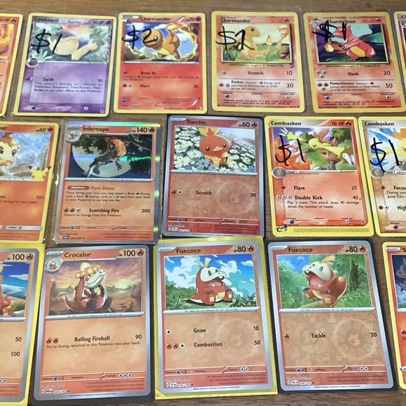 20 Fire Starter Pokémon card lot Charmander,Charmeleon,Infernape,cinderace,&More - Picture 1 of 16